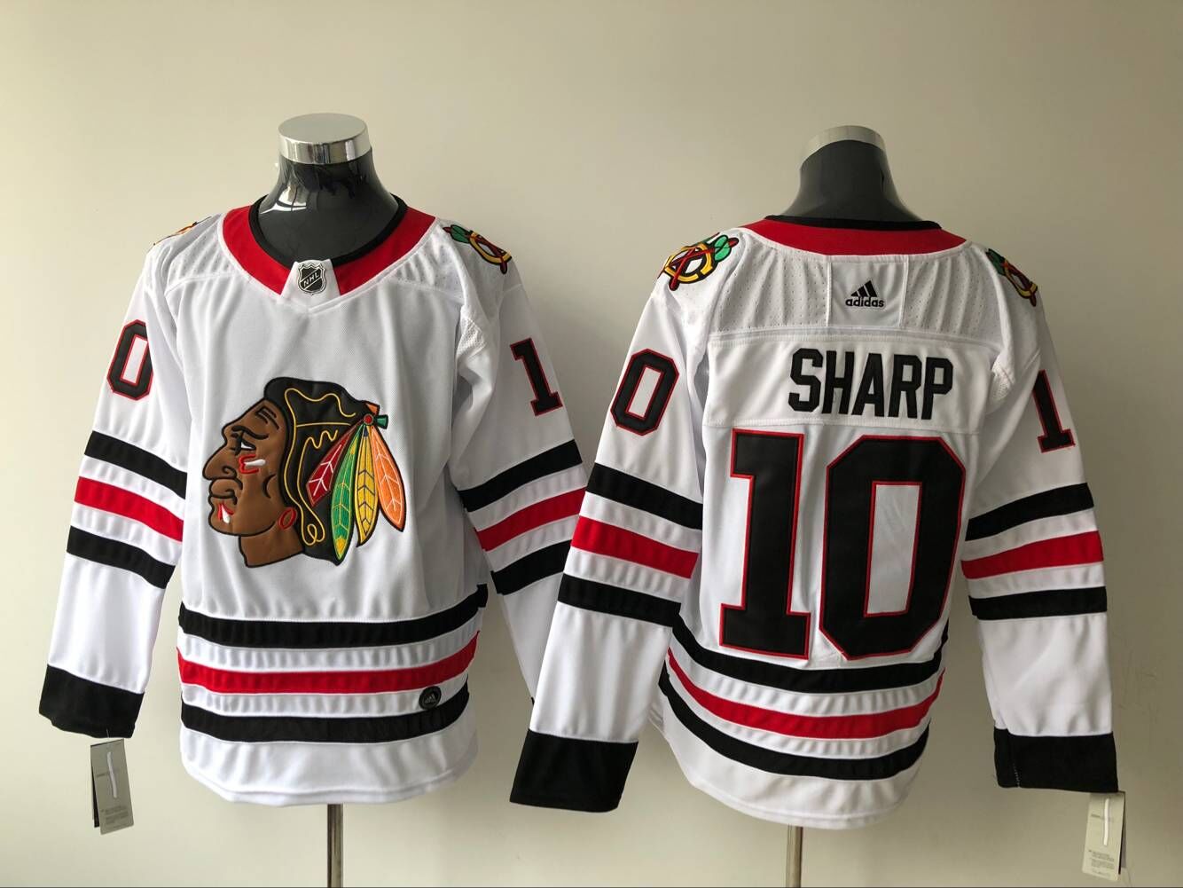 Men's Chicago Blackhawks Patrick Sharp #10 White Breakaway Jersey